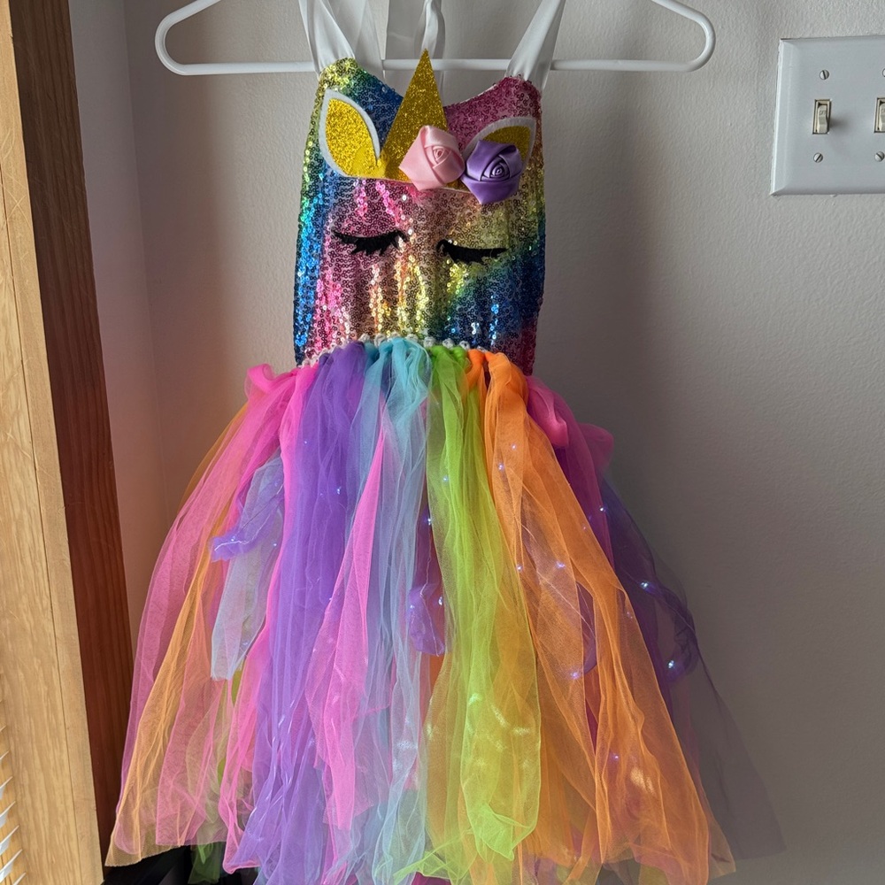 Rainbow Sequin Princess Costume for Kids